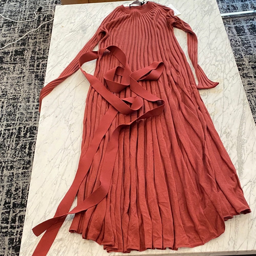 Proenza Schouler Terracotta Long Sleeve Dress Brand new